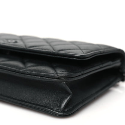 Chanel Iridescent Lambskin Quilted Wallet On Chain WOC So Black 11 of 12