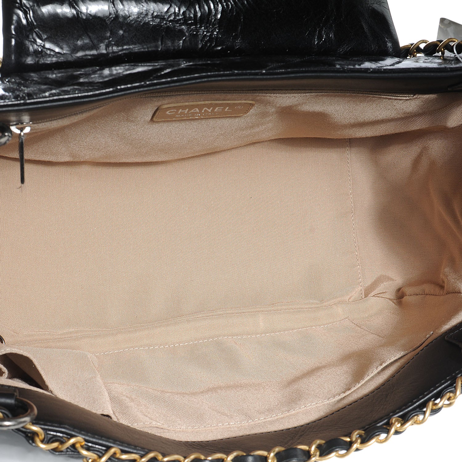 Chanel Glazed Crinkled Large East West Flap Black 6 of 8