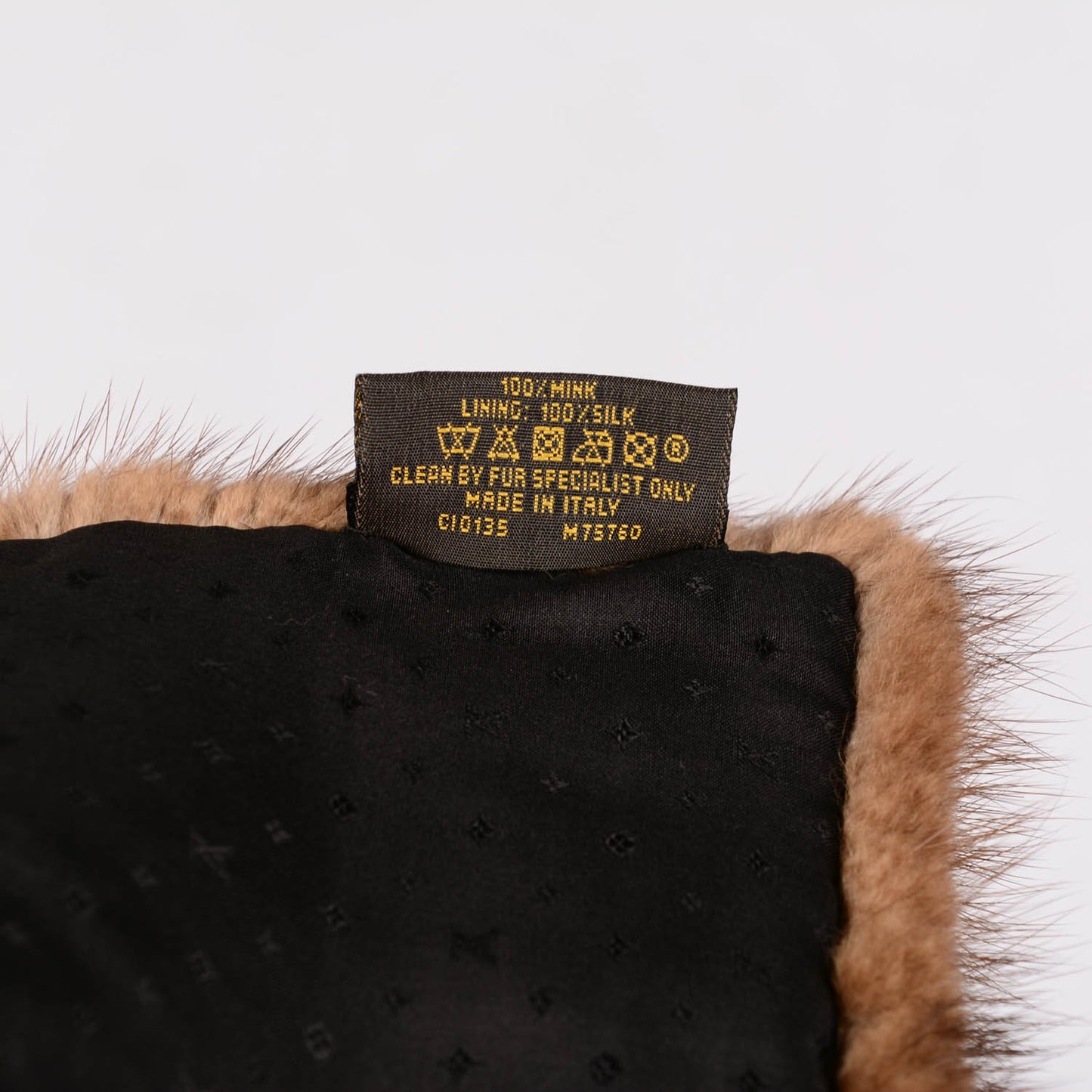 Monogram Mink Fur Scarf Stole Wrap