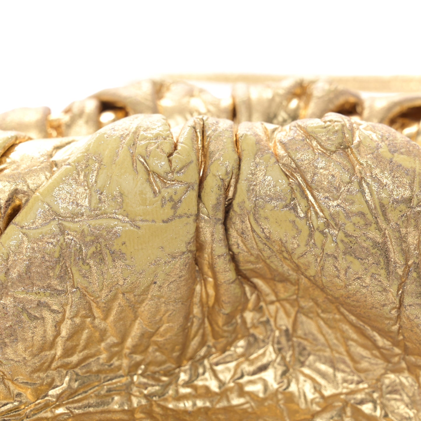 Metallic Crushed Calfskin The Mini Pouch Gold