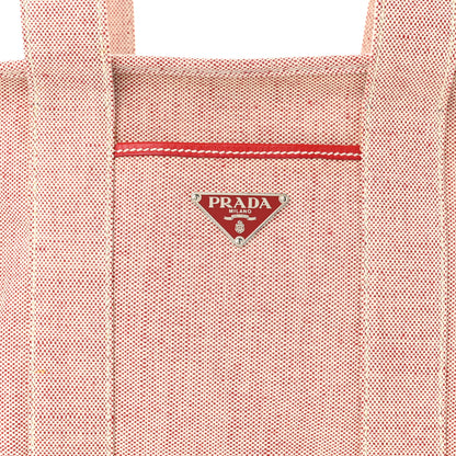 Prada Canvas Misto Lino Shopping Tote Natural Rose 7 of 10