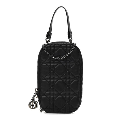 Christian Dior Lambskin Cannage Lady Dior Phone Holder Black 1 of 7