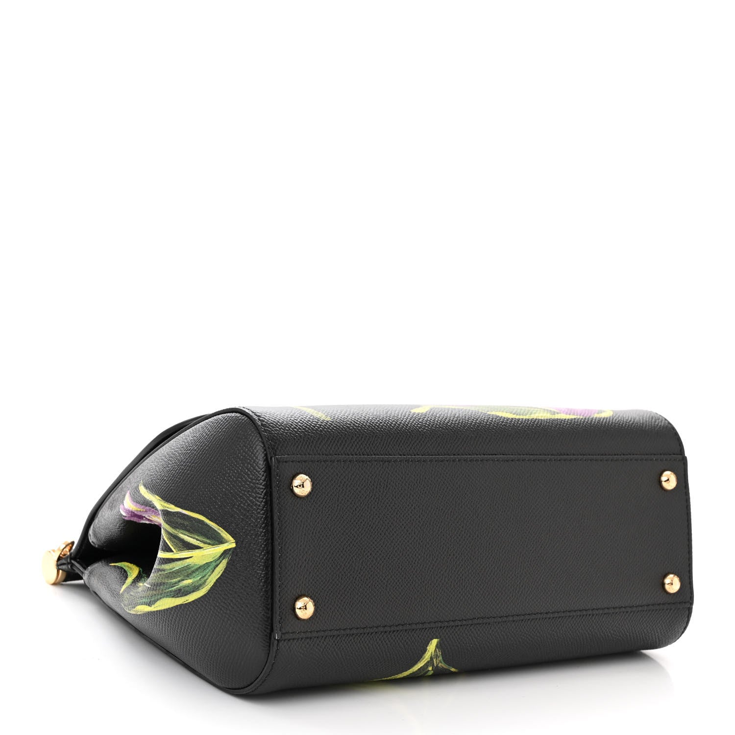 Dolce & Gabbana Dauphine Tulip Print Medium Miss Sicily Satchel Black 4 of 9