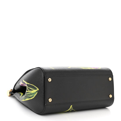 Dolce & Gabbana Dauphine Tulip Print Medium Miss Sicily Satchel Black 4 of 9