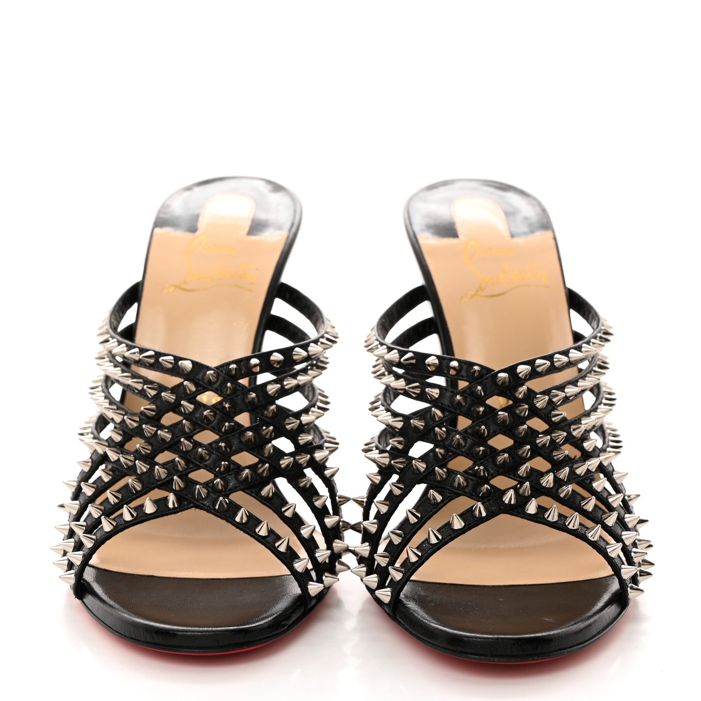 Kid Studded Marthaspike 100 Slide Sandals 37.5 Black Silver