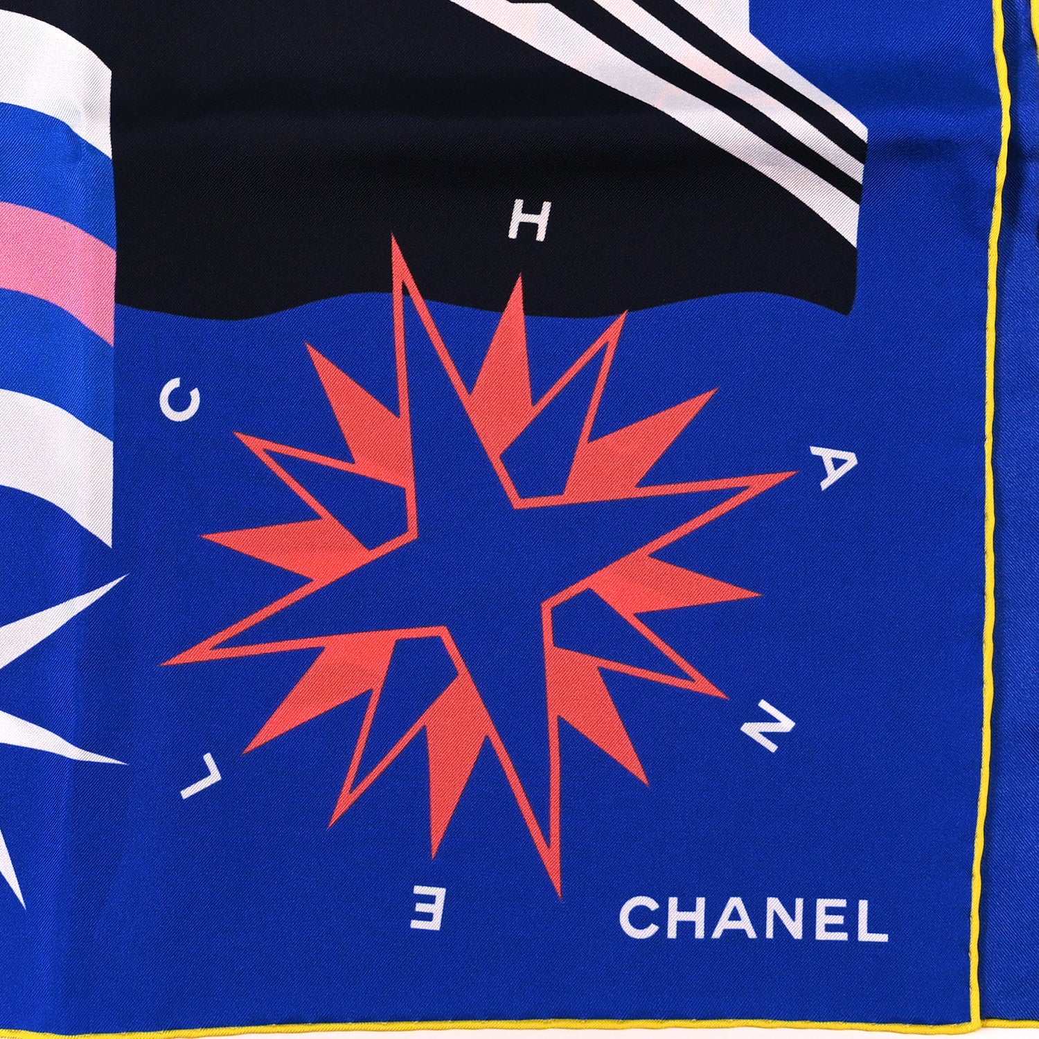 Chanel Silk CC Cruise Print Square Scarf Dark Blue 2 of 3