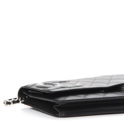 Chanel Calfskin Quilted Cambon Wallet On Chain WOC Black 10 of 11
