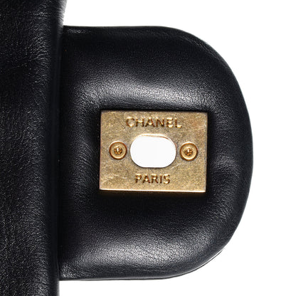 Chanel Calfskin Surpique Chevron Large Flap Black 9 of 9