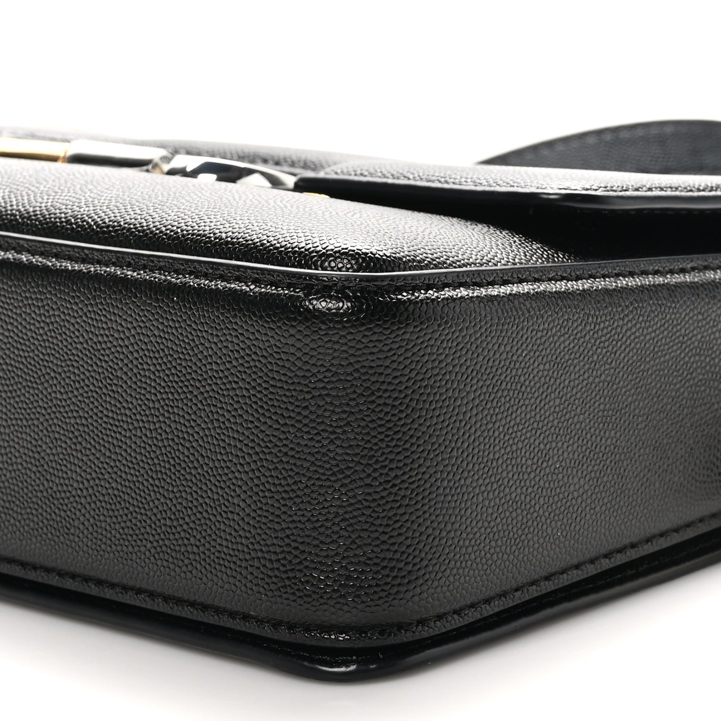 Textured Calfskin The J Link Shoulder Bag Black White