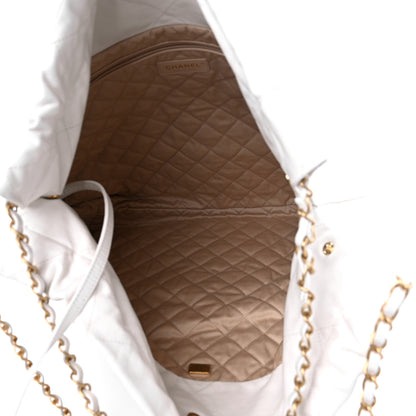 Chanel Shiny Calfskin Quilted Large Chanel 22 White 6 of 12