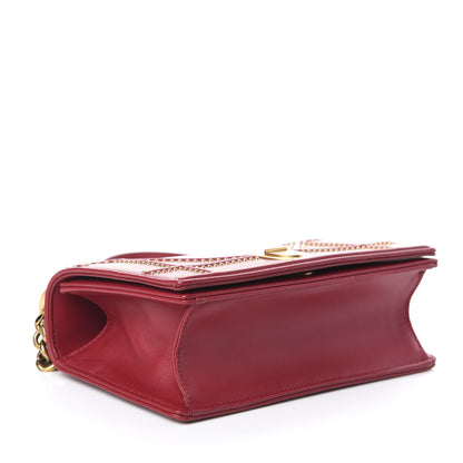 Christian Dior Calfskin Studded Small Diorama Flap Bag Burgundy 4 of 9