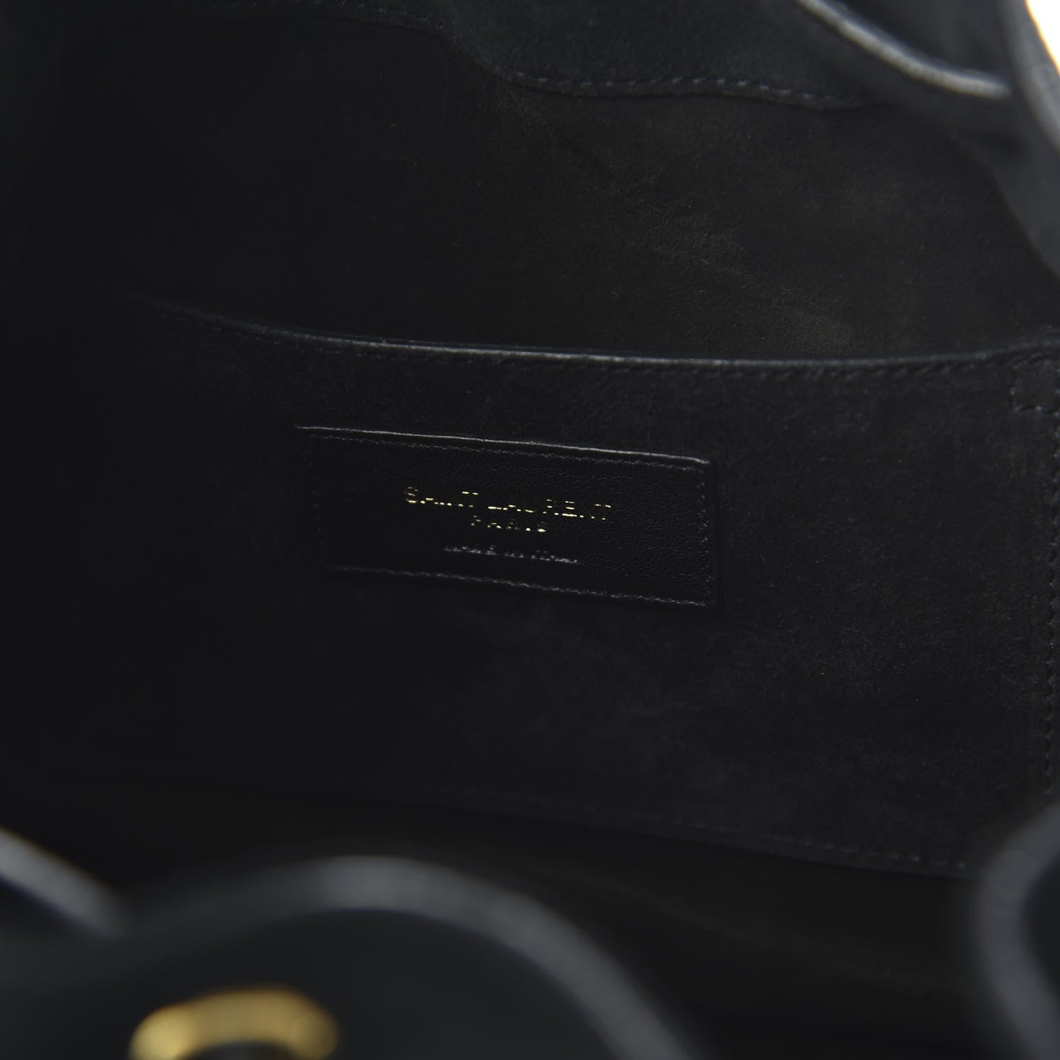Saint Laurent Suede Calfskin Small Emmanuelle Fringe Bucket Bag Black 8 of 11