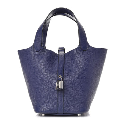 Hermes Taurillon Clemence Picotin Lock 18 PM Bleu Encre 1 of 10