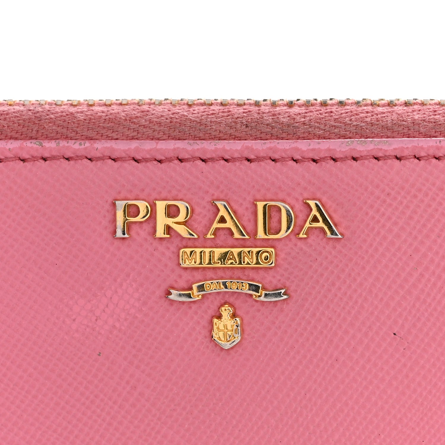 Prada Saffiano Metal Zip Around Wallet Begonia 10 of 14