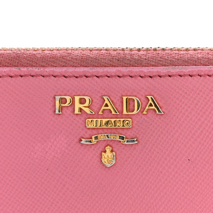 Prada Saffiano Metal Zip Around Wallet Begonia 10 of 14