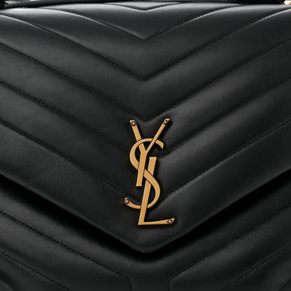Saint Laurent Calfskin Y Quilted Monogram Large Loulou Chain Satchel Black 8 of 14