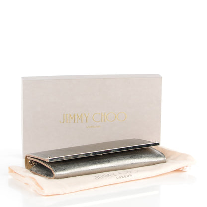 Jimmy Choo Etched Metallic Spazzolato Milla Accessory Clutch Vintage Silver 4 of 7