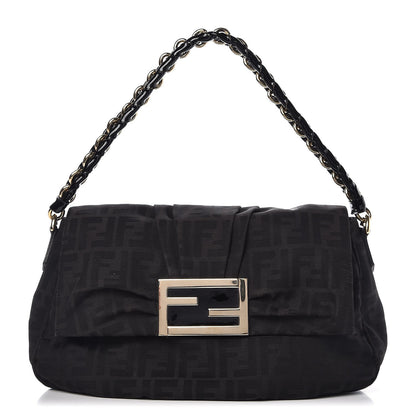 Fendi Zucca Enamel Mia Shoulder Flap Black 1 of 14