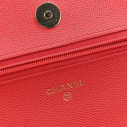 Chanel Caviar Quilted Wallet on Chain WOC Red 6 of 13