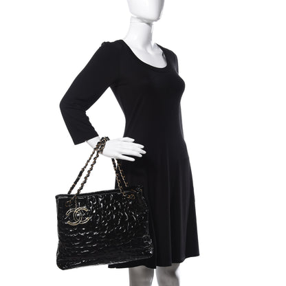 Chanel Crackled Patent Puzzle Tote Black 2 of 24
