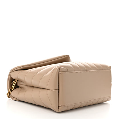 Saint Laurent Calfskin Y Quilted Monogram Small Loulou Chain Satchel Dark Beige 4 of 10
