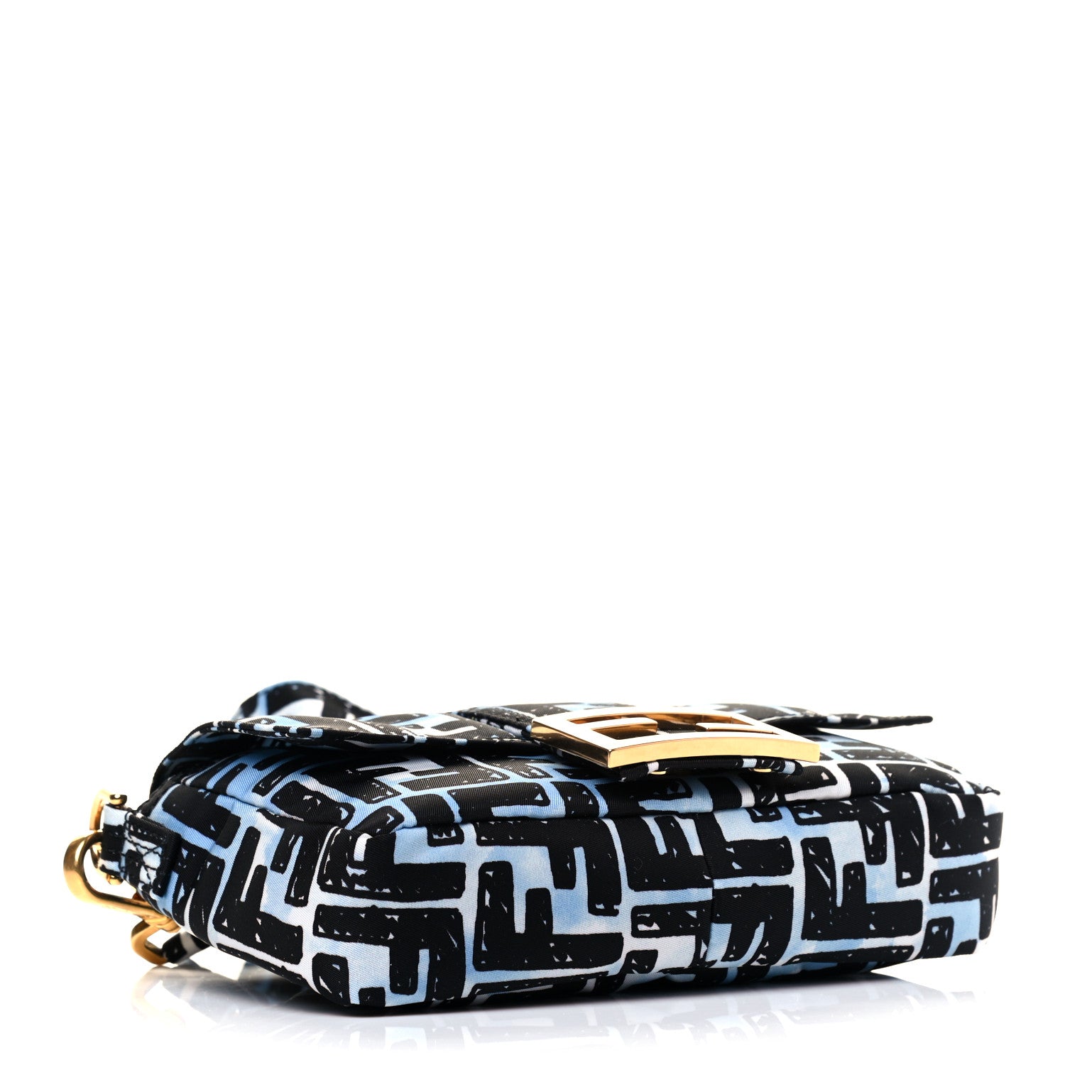 Fendi X JOSHUA VIDES Nylon FF Cloudy Mini Belt Baguette Bag White Celeste Black 3 of 4