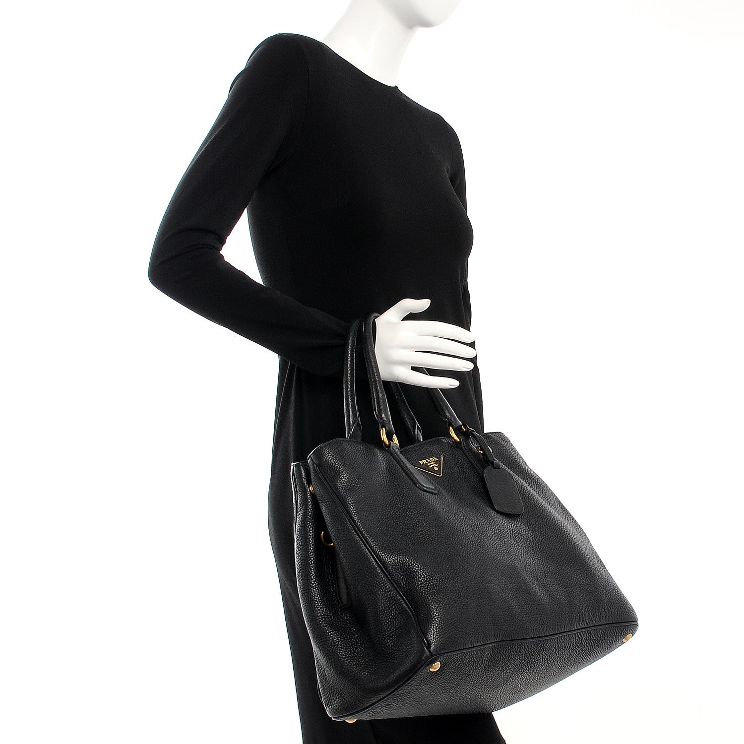 Prada Vitello Daino Tote Nero Black 2 of 11