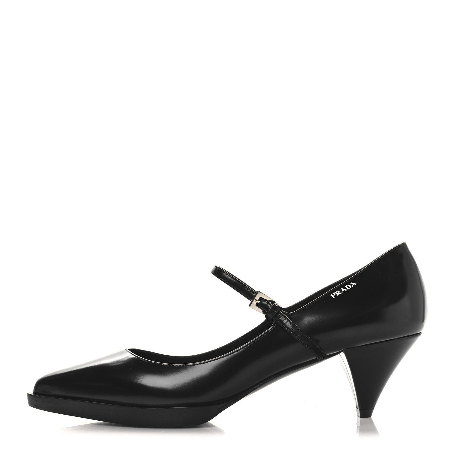 Prada Spazzolato Mary Jane 45mm Pumps 38.5 Black 1 of 8