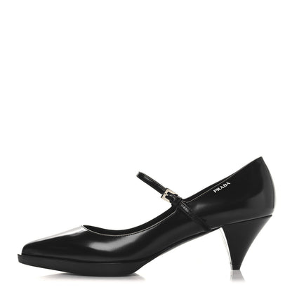 Prada Spazzolato Mary Jane 45mm Pumps 38.5 Black 1 of 8