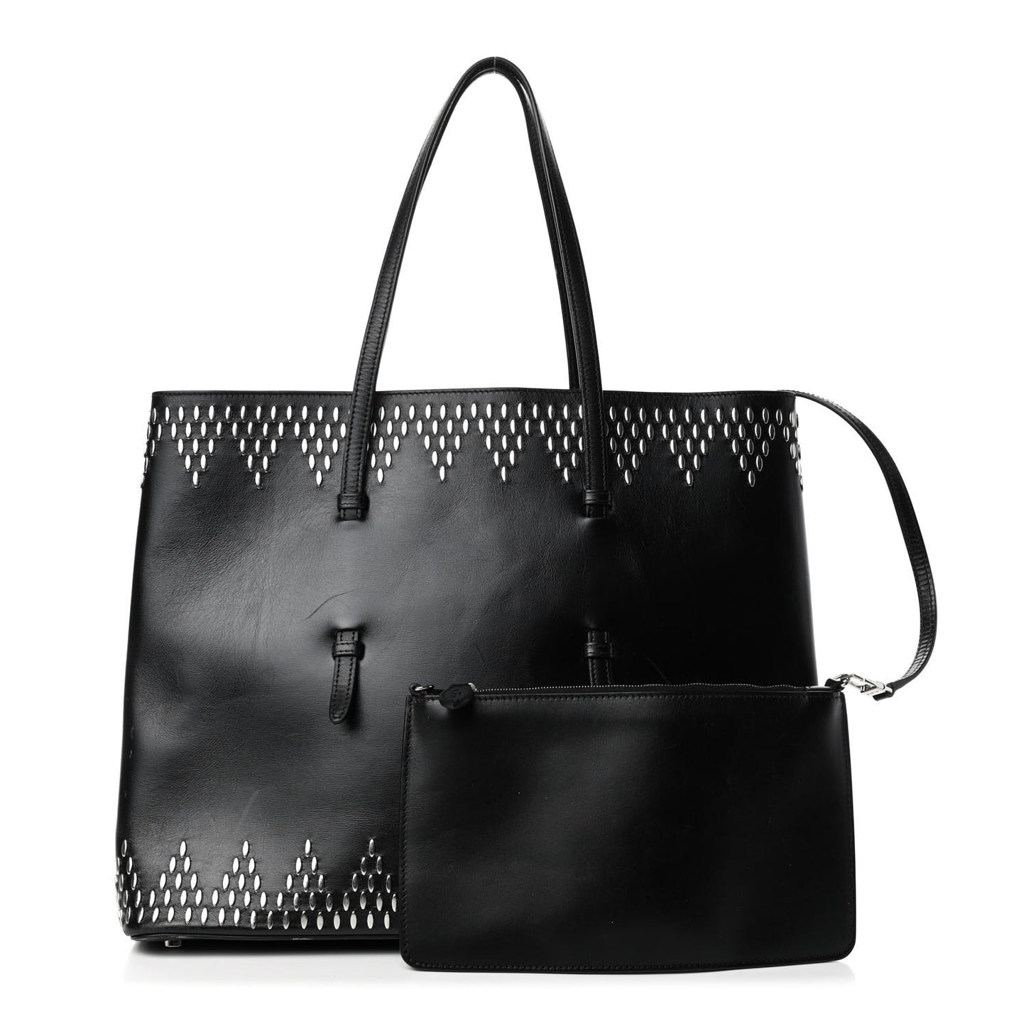 Calfskin Studded Tote Black
