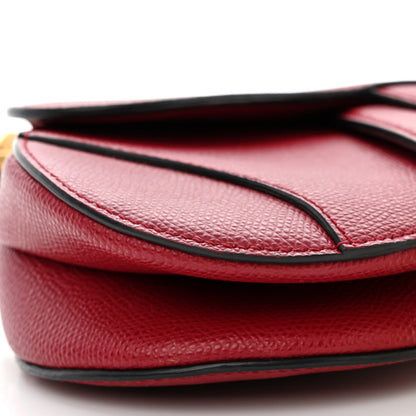 Christian Dior Grained Calfskin Mini Saddle Bag Red 9 of 11