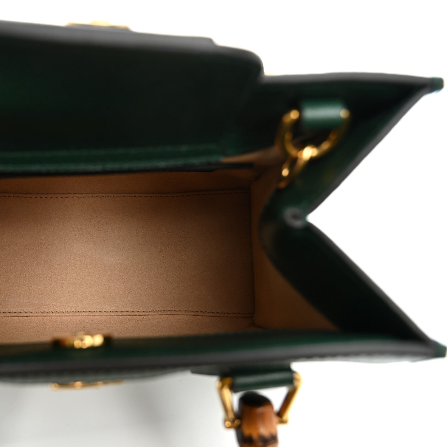 Gucci Textured Dollar Calfskin Web Mini Diana Tote Bag Vintage Green Pink 4 of 8