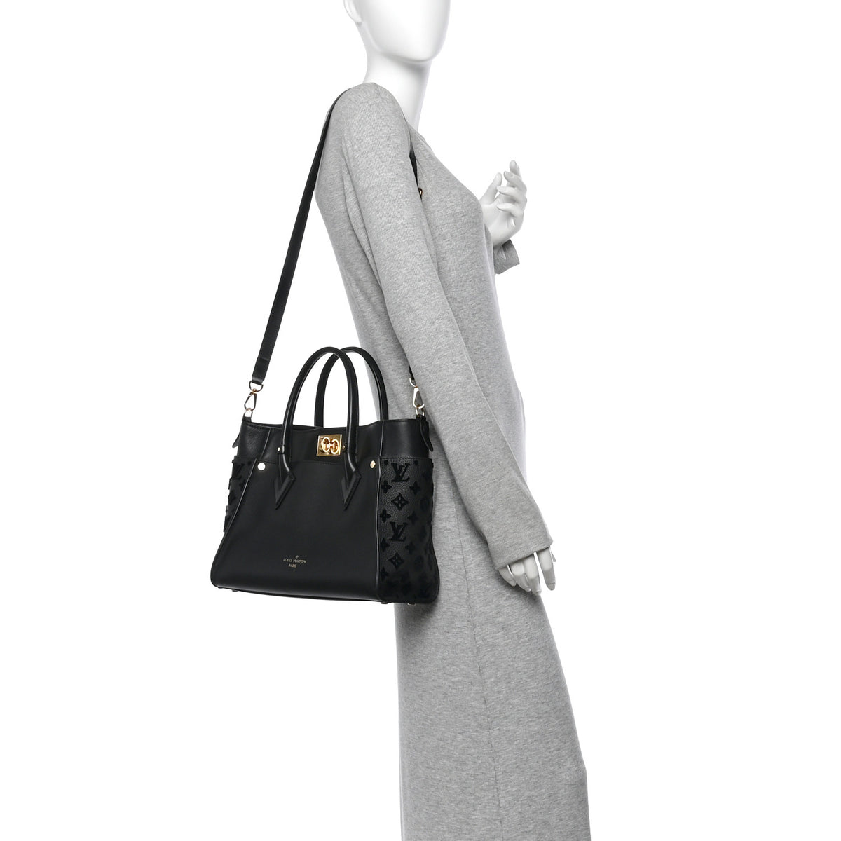 Louis Vuitton Calfskin Monogram Tufting On My Side Black 2 of 10