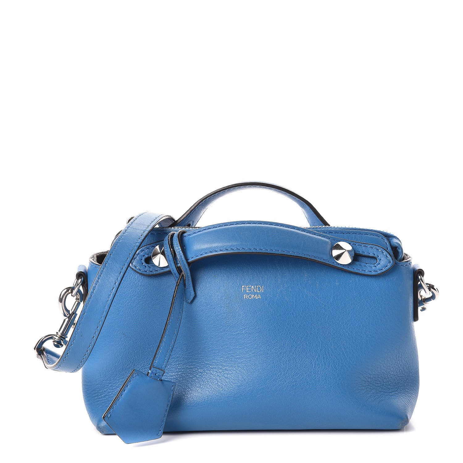 Fendi Vitello Dolce Mini By The Way Boston Bag Blue Royal 1 of 12