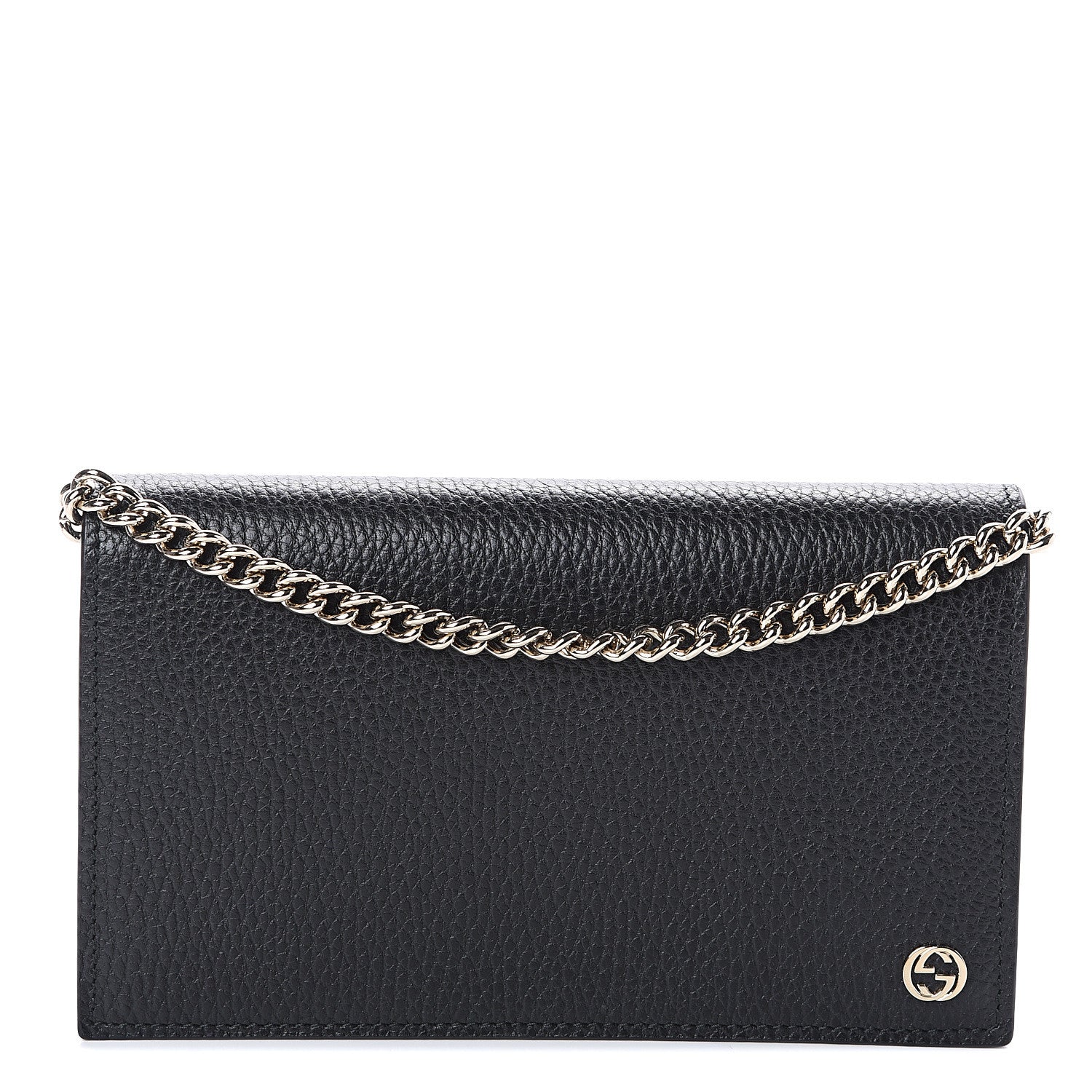 Gucci Dollar Calfskin Medium Betty Chain Wallet Black 1 of 7