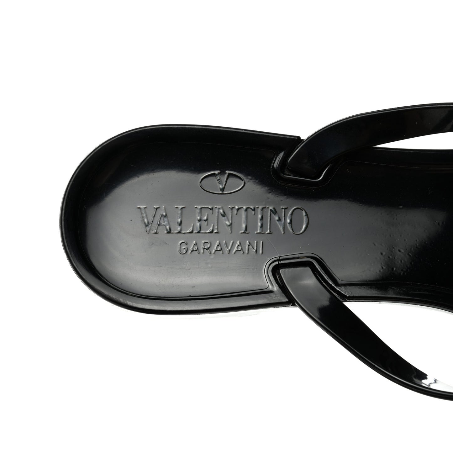 PVC Jelly Rockstud Bow Thong Sandals 39 Black