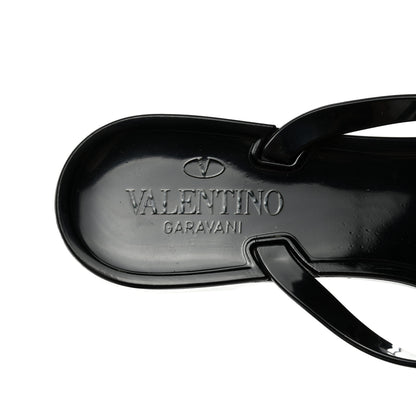 Valentino Garavani PVC Jelly Rockstud Bow Thong Sandals 39 Black 6 of 7