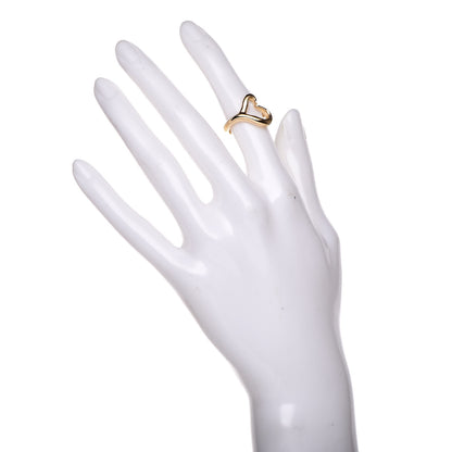 Tiffany 18K Yellow Gold Small Elsa Peretti Open Heart Ring 48 4.5 2 of 4