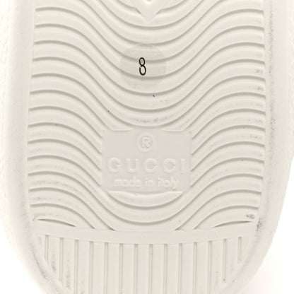 Gucci Calfskin Interlocking G Perforated Mens Ace Sneakers 8 White Grey Sky 6 of 9