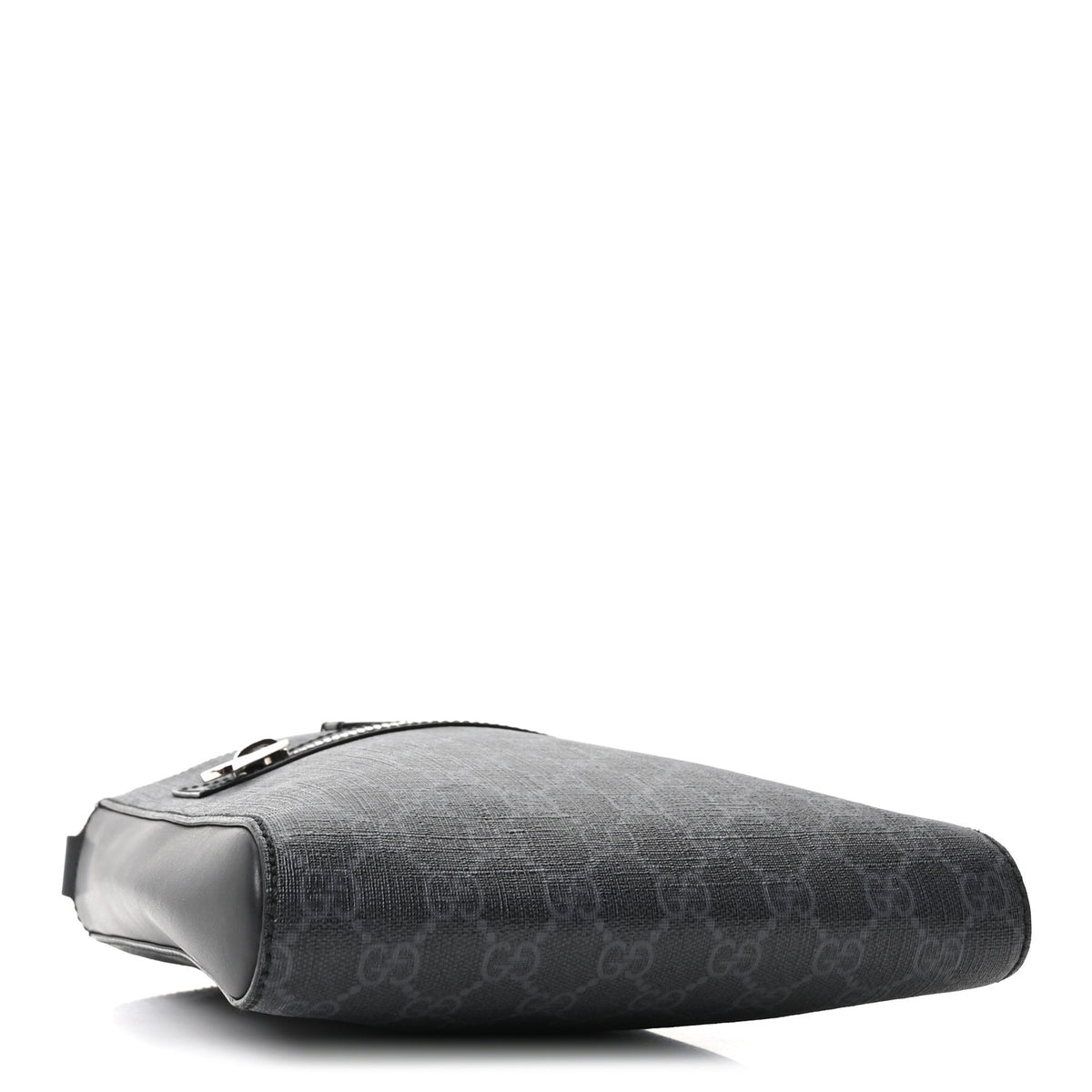 Gucci GG Supreme Monogram Web Small Flat Messenger Bag Black Grey 4 of 10