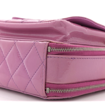 Chanel Patent Quilted Small Pocket Box Camera Case Purple 10 of 12