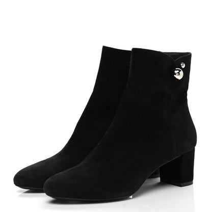 Christian Dior Suede Ankle Boots 38 Black 3 of 9