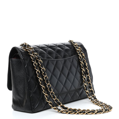 Chanel Caviar Quilted Jumbo Double Flap Black 2 of 12
