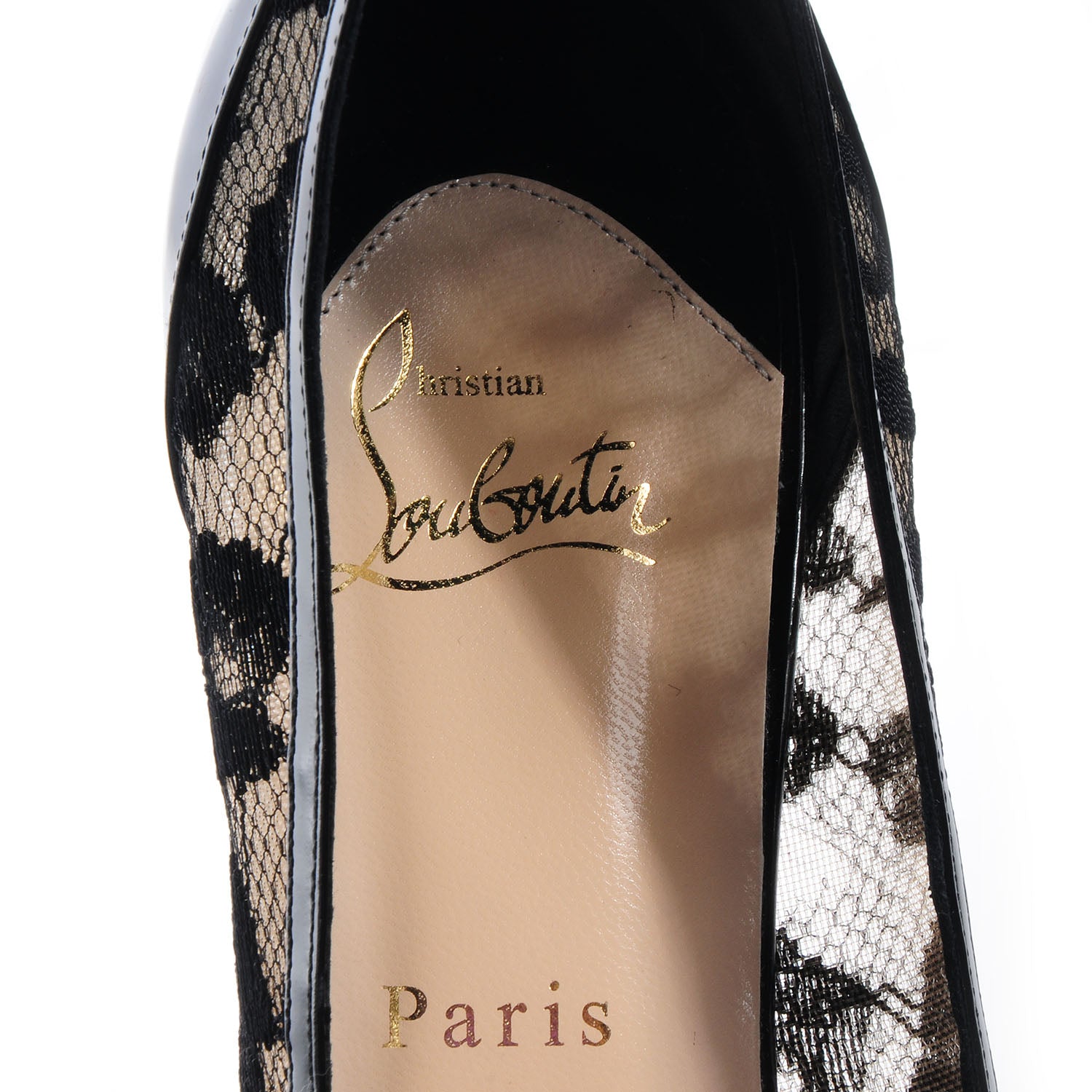 Christian Louboutin Patent Lace Leopard Ambro Pizzo 90 Pumps 40 Black 6 of 6