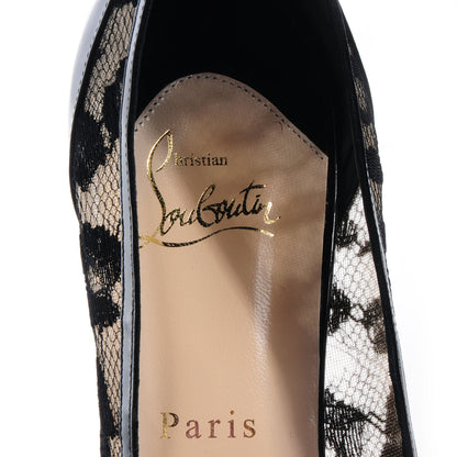 Christian Louboutin Patent Lace Leopard Ambro Pizzo 90 Pumps 40 Black 6 of 6