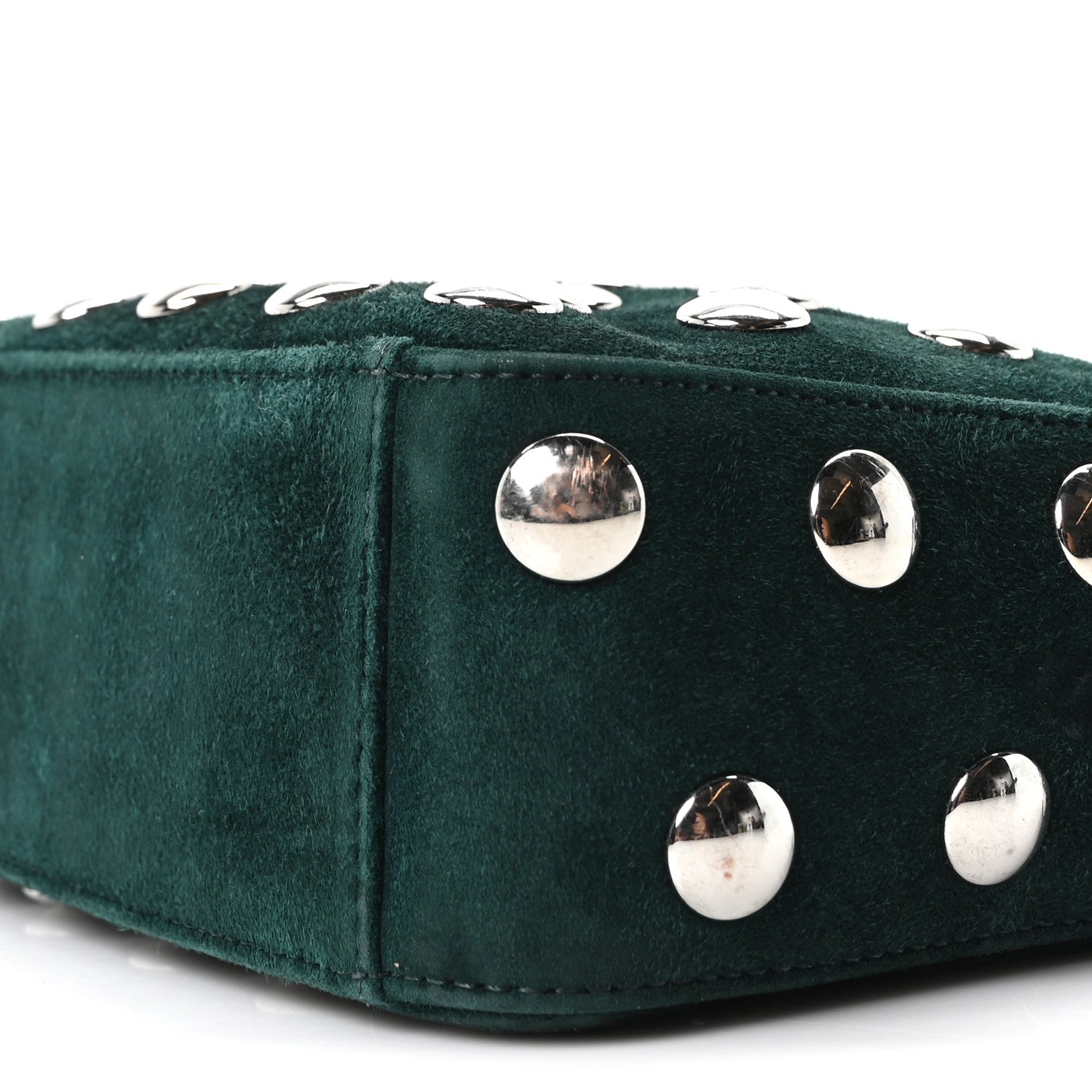 Khaite Suede Studded Small Elena English Green 8 of 9
