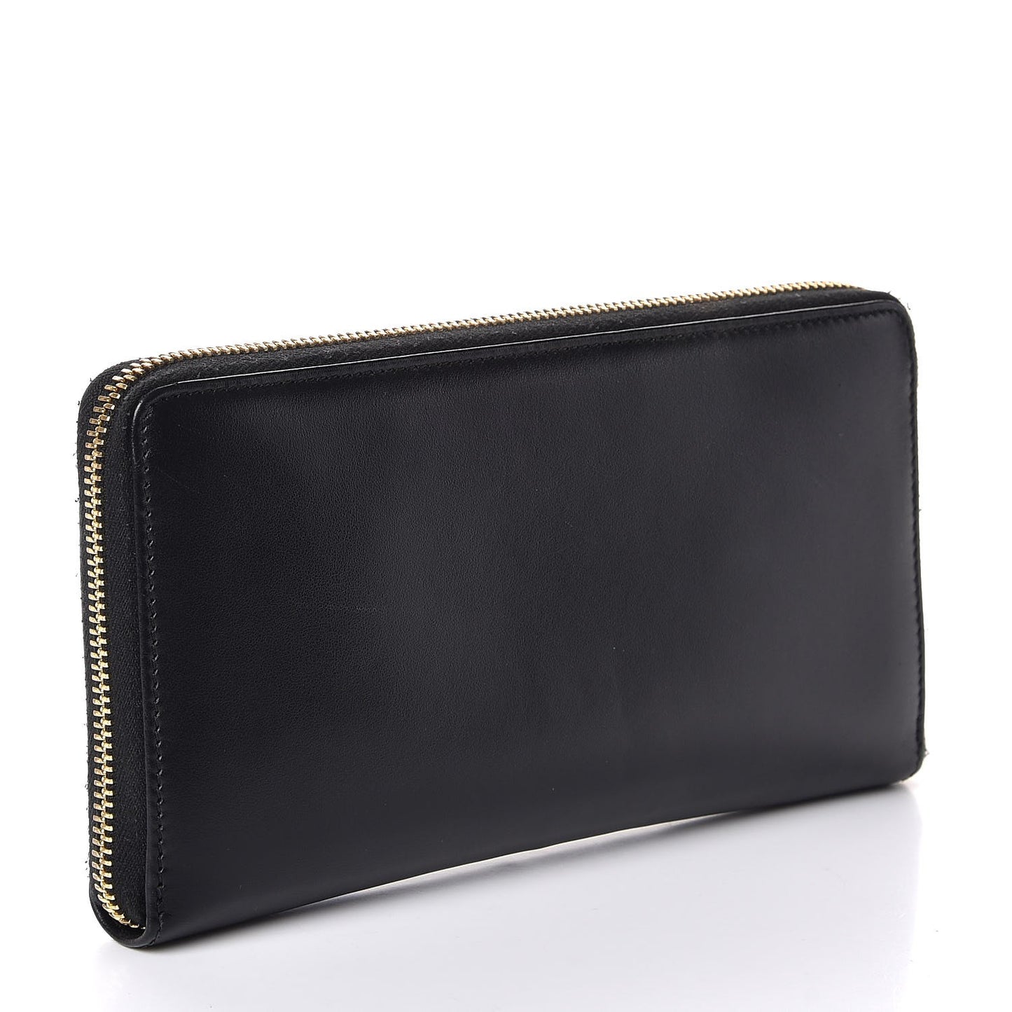 Apollo Calfskin GG Dadini Embroidered Zip Around Wallet Black