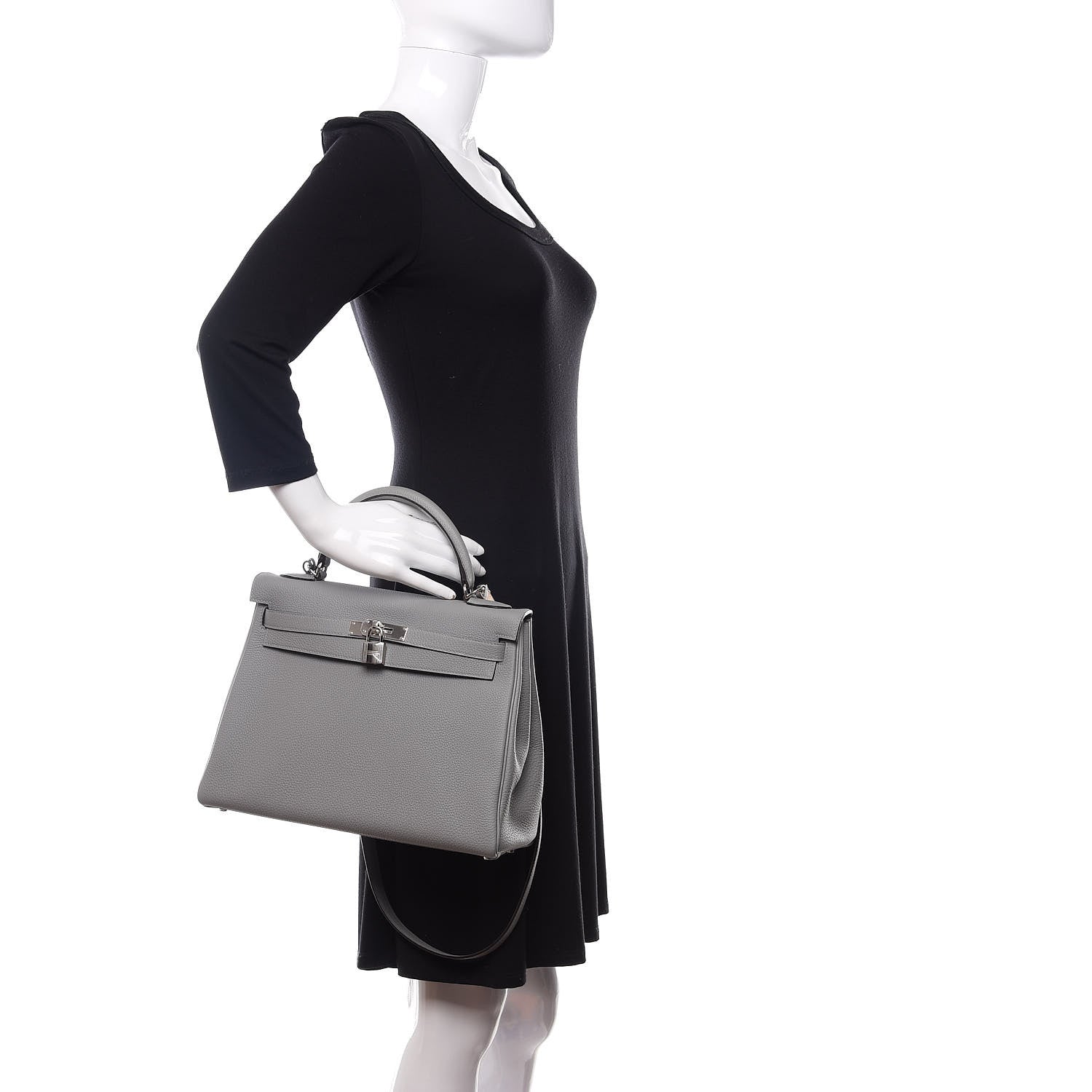 Hermes Togo Kelly Retourne 32 Gris Mouette 3 of 12