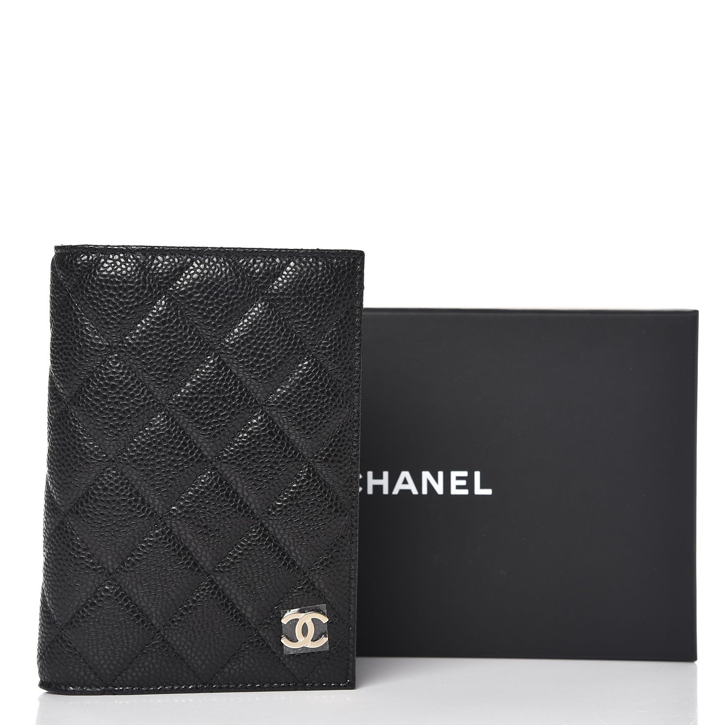 Caviar Quilted Passport Holder Black