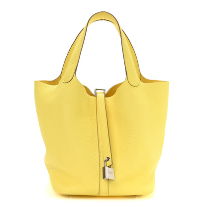 Hermes Taurillon Clemence Picotin Lock 22 MM Limoncello 1 of 11